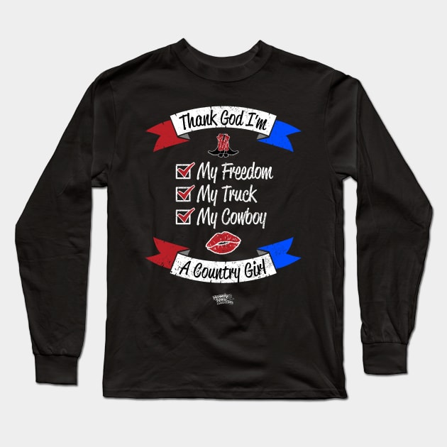 Thank God I'm A Country Girl Checklist Long Sleeve T-Shirt by Reid Walley